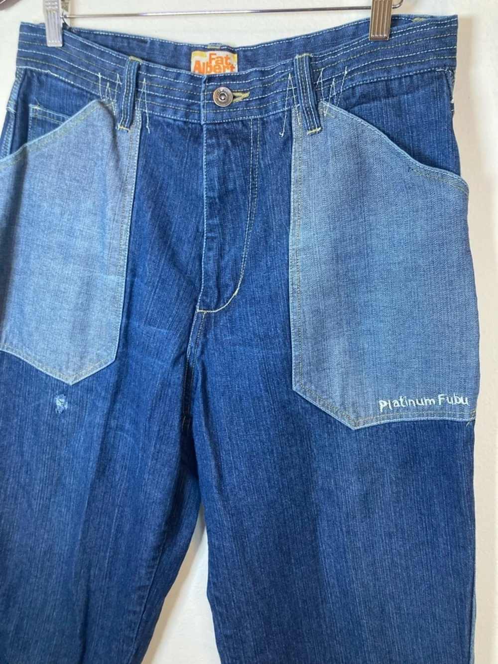 Vintage Platinum FUBU Fat Albert Junkyard Gang Baggy Jeans 34x34 Y2K